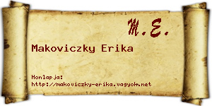 Makoviczky Erika névjegykártya